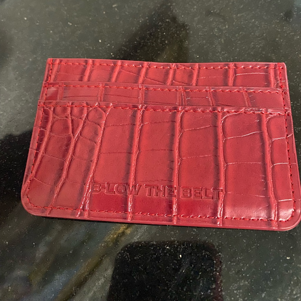 B-Low The Belt Red Croc-Embossed Slim Card Sleeve — image 3 of 4